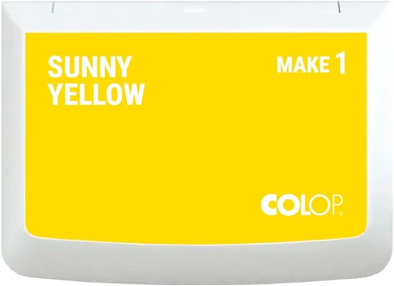 Colop Make Series, Ink Stamp Pads, with Non-Toxic Premium Ink, Water-Based Acid-Free (Sunny Yellow- Small) - Image 1